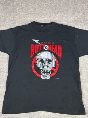 Vintage 1992 Anti Smoking Skull Graphic T Shirt USA Made XL Black 90s FOTL